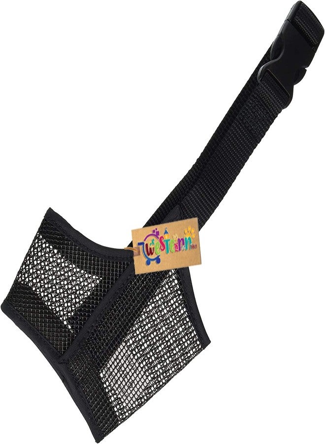 ويستيرن إرا كمامة سلكية شبكية من ويسترن إيرا لطوق أمان للحيوانات الأليفة لمنع العض (أسود) (متوسط - M) - Image 2